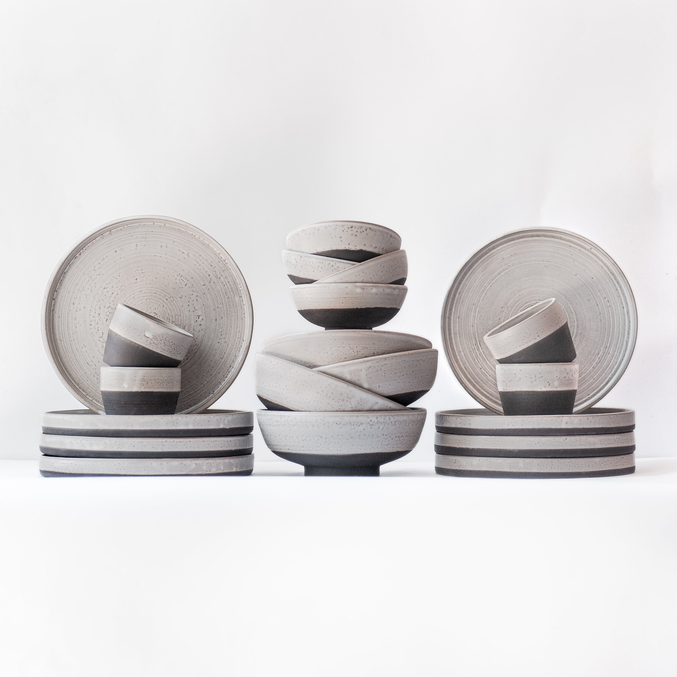 Dinner Set For 2, 4, 6 Or 8 Persons | Dinnerware Matte Glazed Dining Set Flat Plates Salad Bowls Tableware Stoneware Ceramic