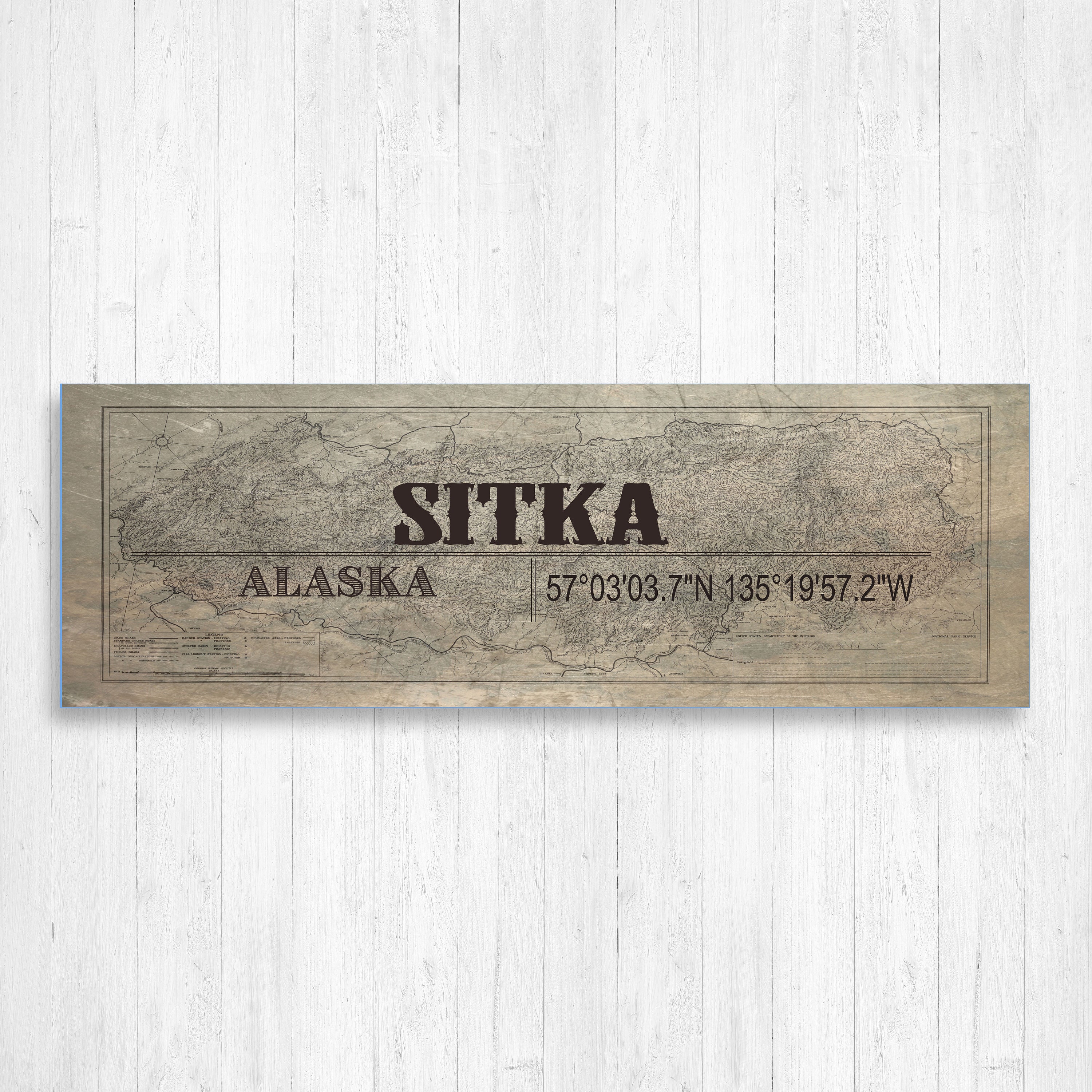 Sitka Alaska Wall Canvas, Sitka, Alaska, Vintage Town Mountain Town, Decor, Art