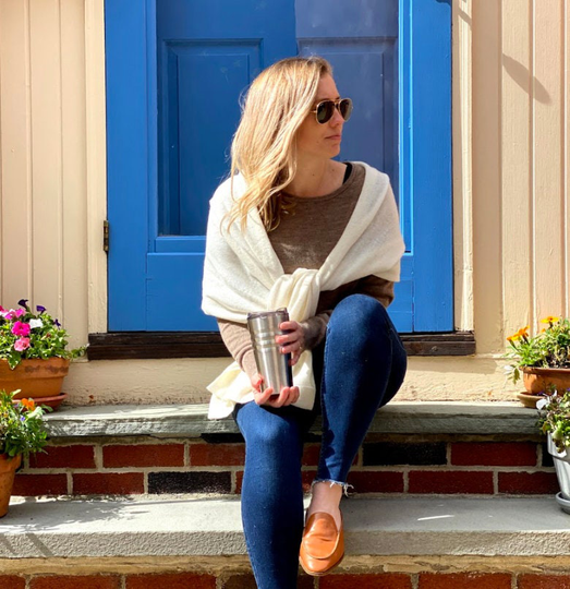 Cashmere-Blend Scarf - "Tivoli' Aka "Butter' Travel Scarf Essential