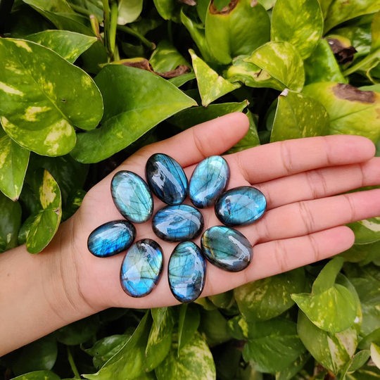 Blue Flash Labradorite Smooth Cabochon, Black Rainbow Cabochon, Natural Gemstone Cabochon, Making For Jewellrys=4
