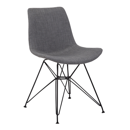 Armen Living Palmetto Contemporary/Modern Polyester/Polyester Blend Upholstered Side Chair (Metal Frame) in Black | LCPLCHBLCH