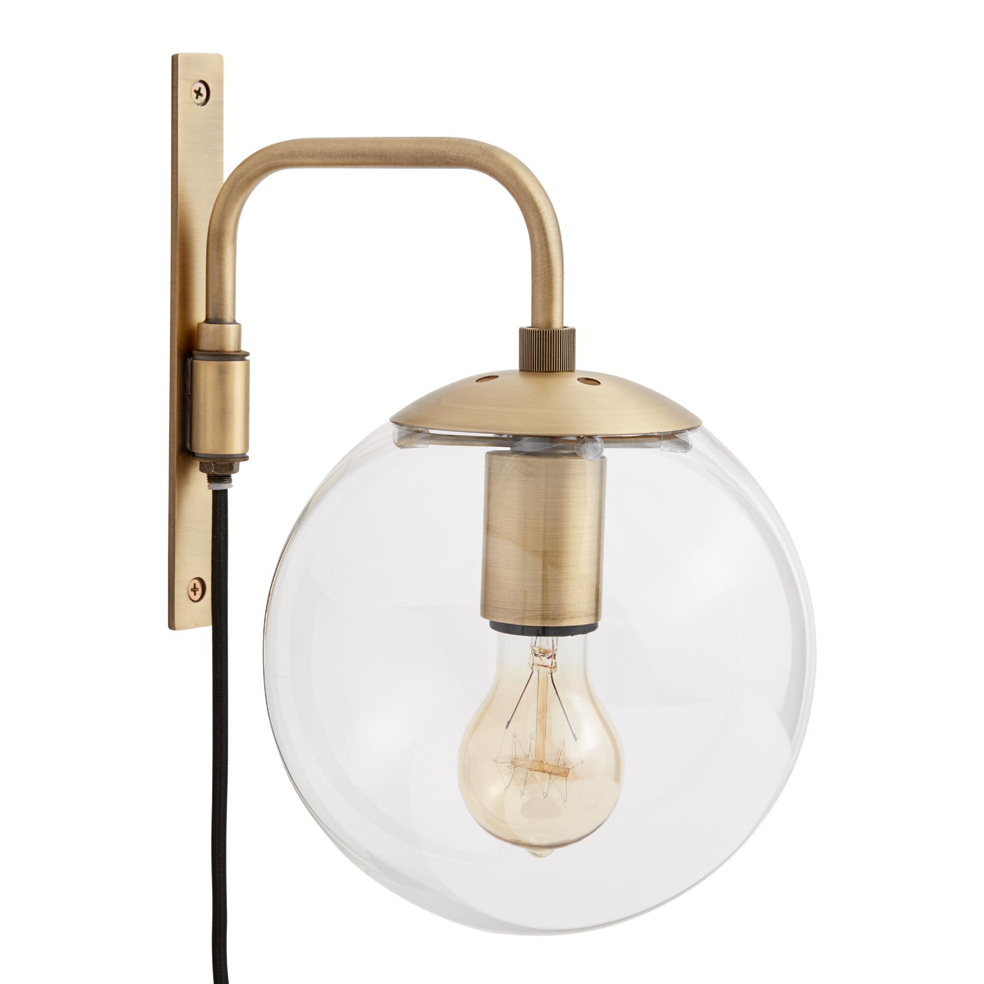 Glass Globe and Brass Wall Sconce by World Market