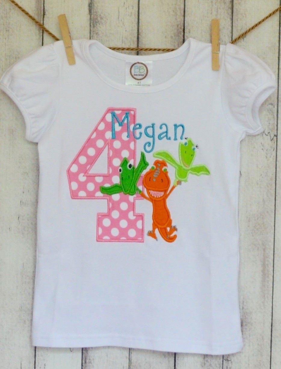 Personalized Birthday Dinosaur Train Buddy Applique Shirt Or Bodysuit Girl Boy