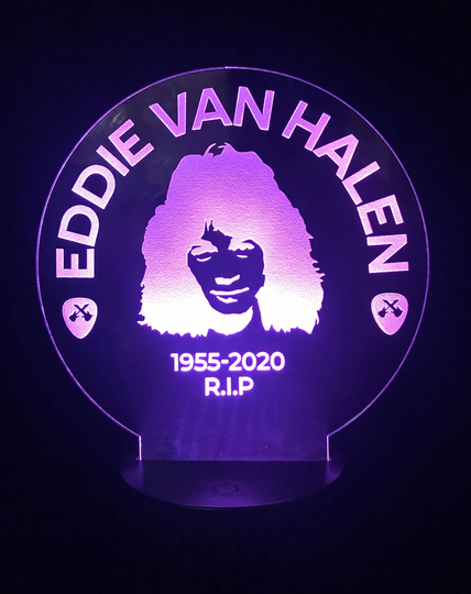 Eddie Van Halen 7 Color Led Changing Laser Cut Acrylic Lamp