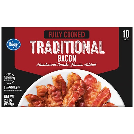 Kroger Fully Cooked Hardwood Smoke Flavor Traditional Bacon - 2.1 oz