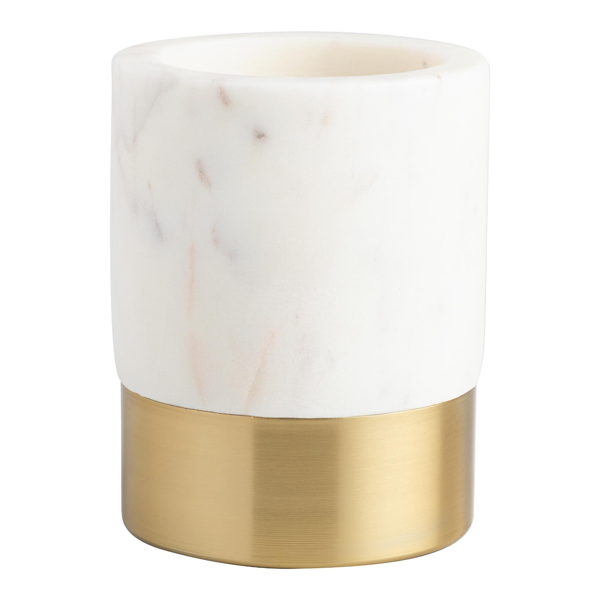 Marble and Gold Metal Maxwell Pencil Cup by World Market