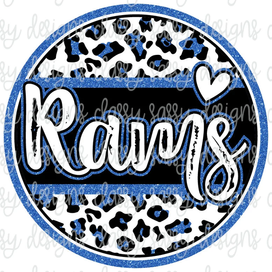 Ram Glitter School Mascot Leopard Cheetah Animal Print Sublimation Transfer Ready To Press