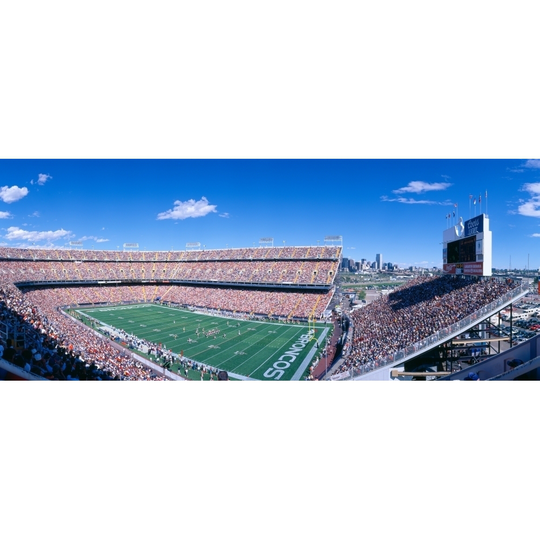 Sell-out crowd at Mile High Stadium, Broncos v. Rams, Denver, Colorado Poster Print (36 x 12)