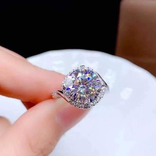 Luxury & Gorgeous Moissanite Ring 5Ct D Color Vvs1, Sterling Silver Ring, Women's Ring,engagement Ring Best Gift For Her