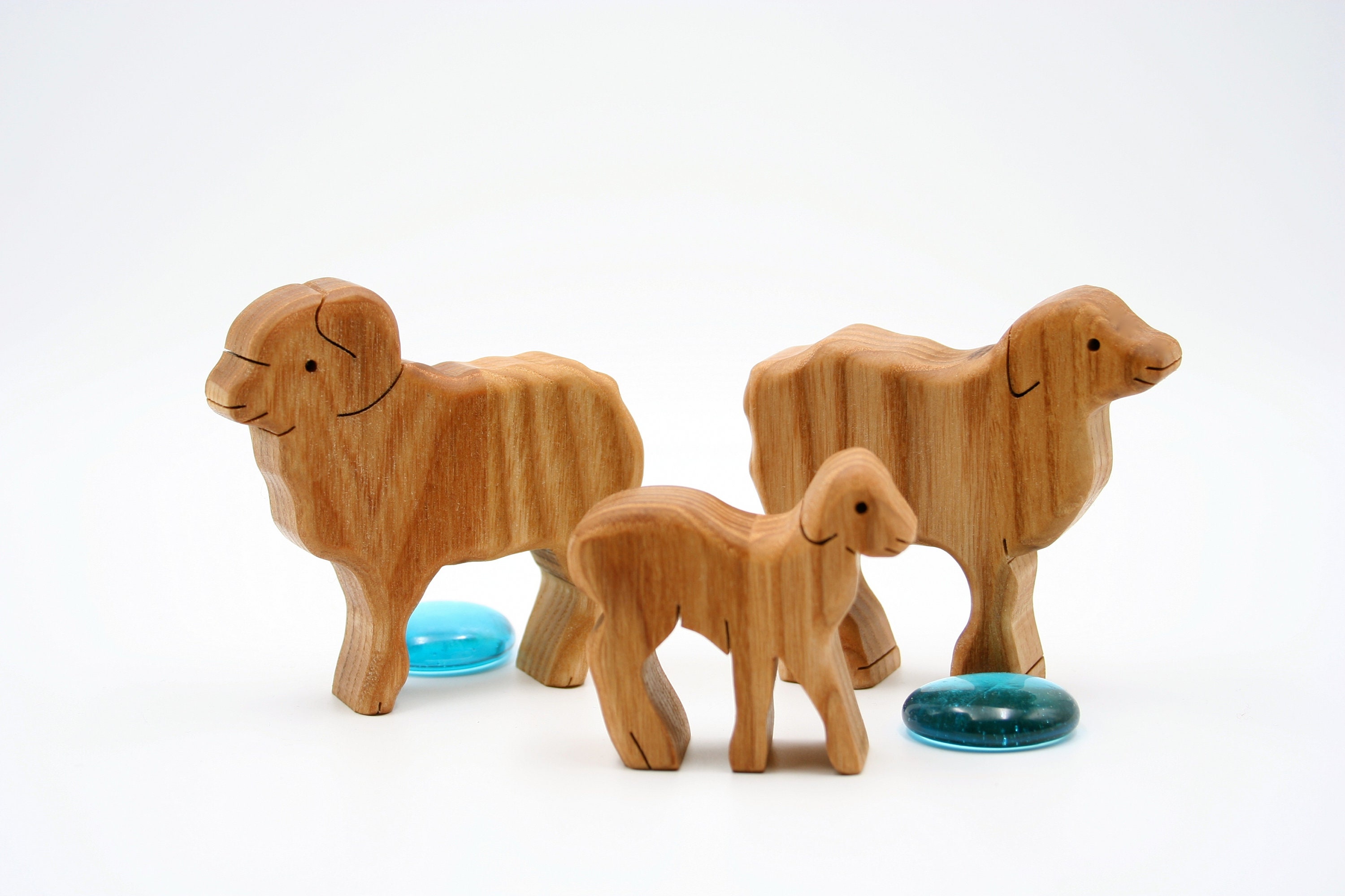 Sheep Toy Wooden Family Set - Montessori Toddler Baby Animals Toys Gift For Kids Waldorf Educational Gift Farm