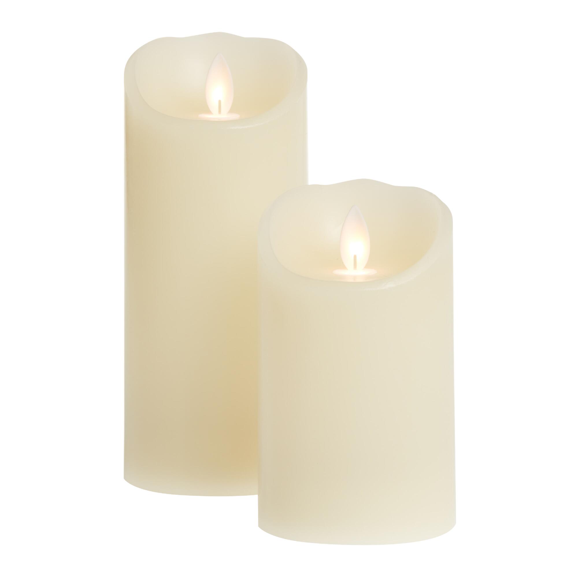 Ivory Flameless Flickering LED Pillar Candle by World Market