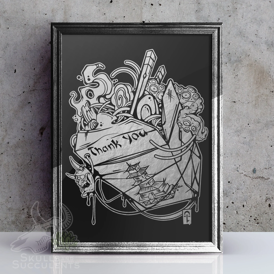 Ramen Noodle Foil Art Print