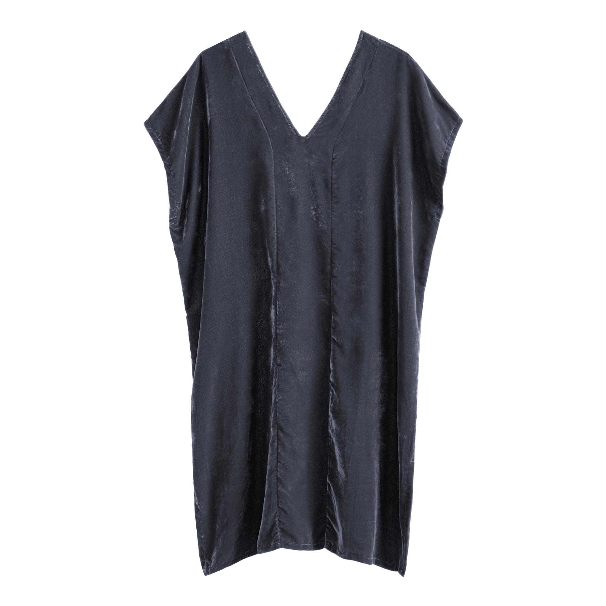 Blue Gray Velvet Lounge Kaftan Dress by World Market