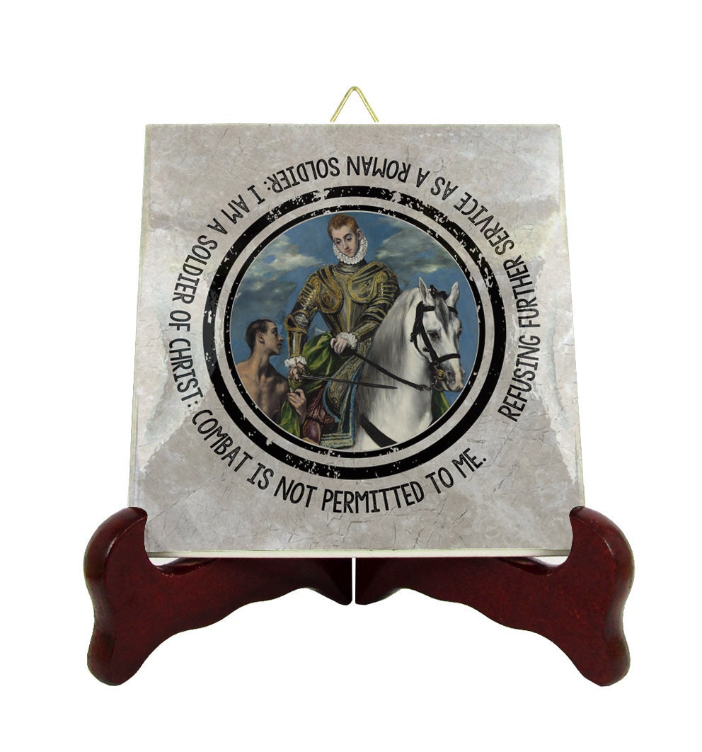 Catholic Saints Quotes - St Martin Of Tours Ceramic Tile Religious Gift Saint Catholic Quote Print