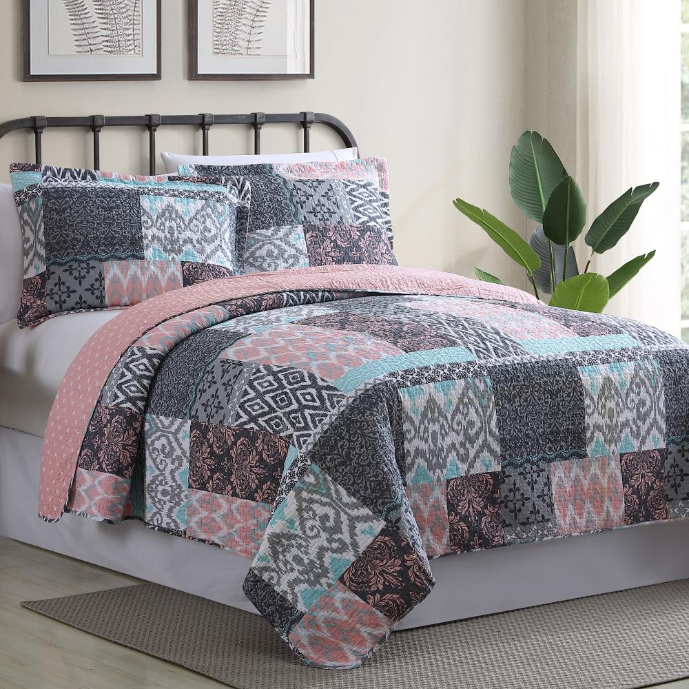 Amrapur Overseas Sylvia Multi Multi Reversible Twin Quilt (Blend with Polyester Fill) | 3CTNQLTG-SYL-TN