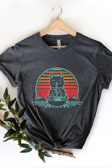 Buddha Cat Eating Ramen, Ramen Bowl Shirt, Ramen Lover Gift, Kawaii Cat Kitten, Retro Sunset, Cute Shit, Ramen Bowl, Ramen Soup, Ramen Noodle