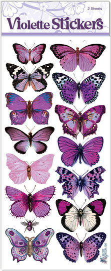Purple Grape Butterflies Stickers For Crafting-2 Sheets