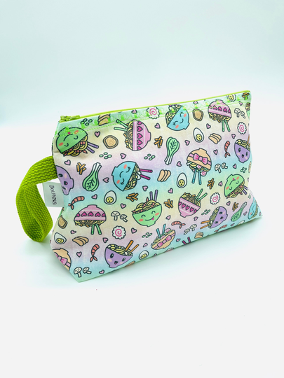 Large Project Bag - Kawaii Pastel Rainbow Ramen Party