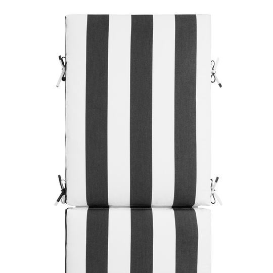 Sunbrella Cabana Stripe Outdoor Patio Chaise Lounge Cushion: Black - Acrylic by World Market