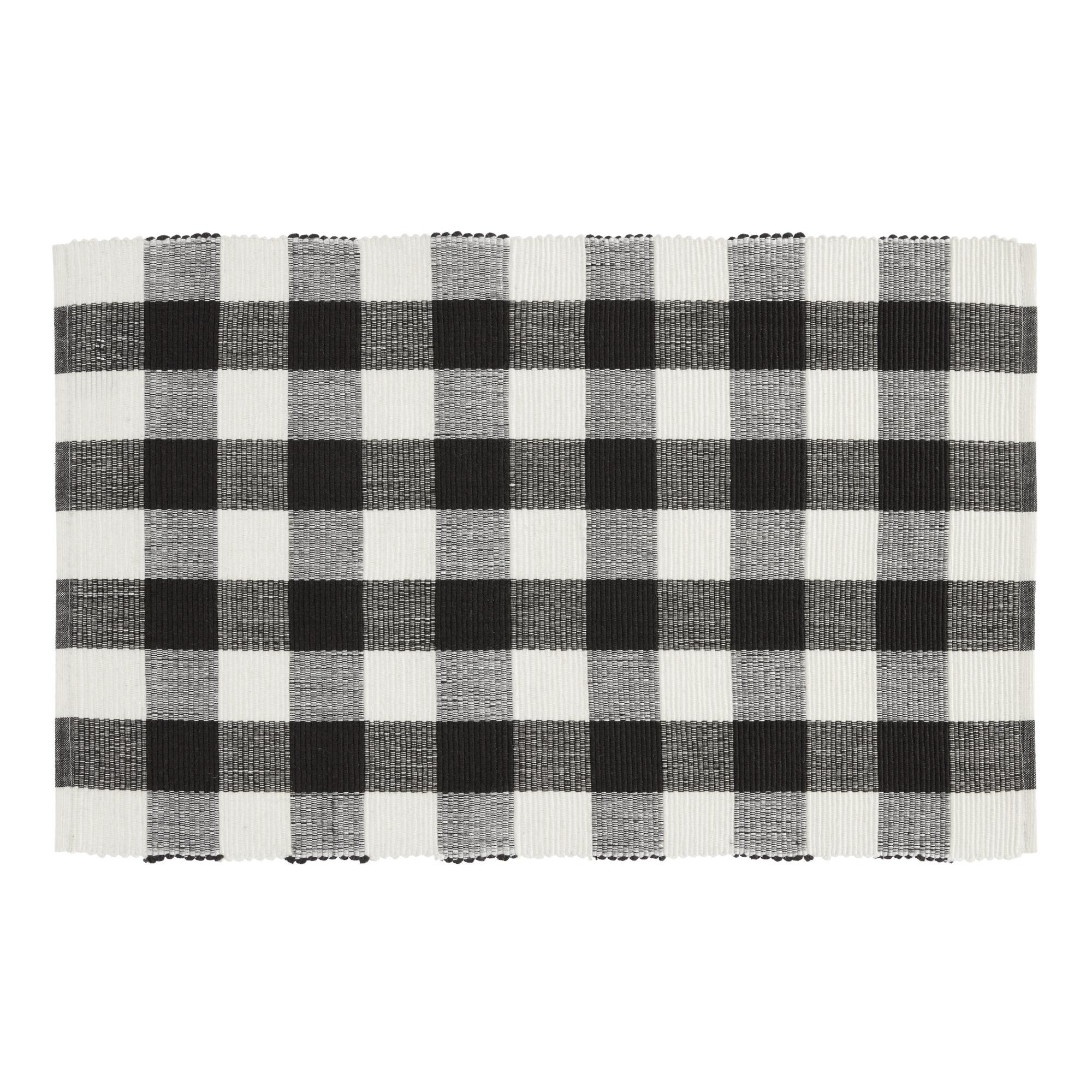 Black and Ivory Buffalo Check Placemats Set of 4 by World Market