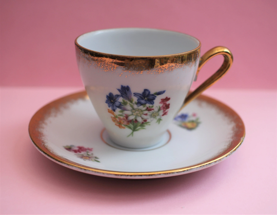 A Delightful Swiss Cottler Frores Coffee Cup & Saucer