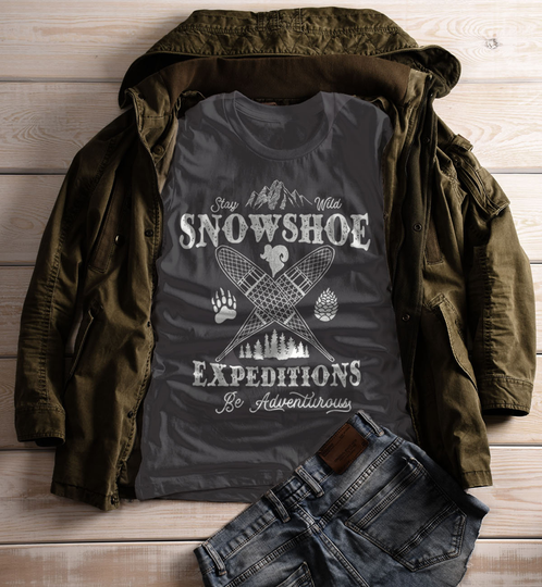Women's Hipster Snowshoeing T Shirt Snowshoe Expeditions Shirts Be Adventurous Vintage Graphic Tee