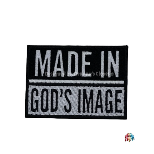 3.5" Made in God's Image Patch, Embroidered Iron On Reanna's Closet 2
