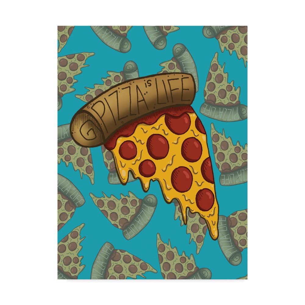Trademark Fine Art Lauren Ramer "Pizza Is Life" 14x19 Canvas Art | ALI42038-C1419GG