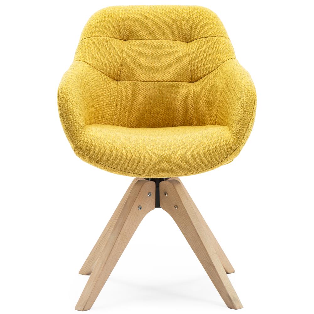 KINWELL Ac Milan Kinwell-indoor Casual Yellow Blend Accent Chair | MLA000681-YELLOW