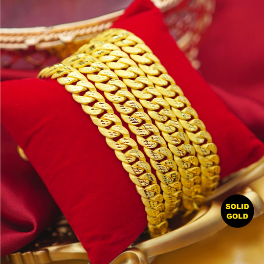 15.16G/30.4G, Real Gold Bracelet, Cuban Chain, Solid Chain, Pure Gold, Thai Jewelry, Baht Chain, Mens Bracelet, Gift For Dad, Gift Her