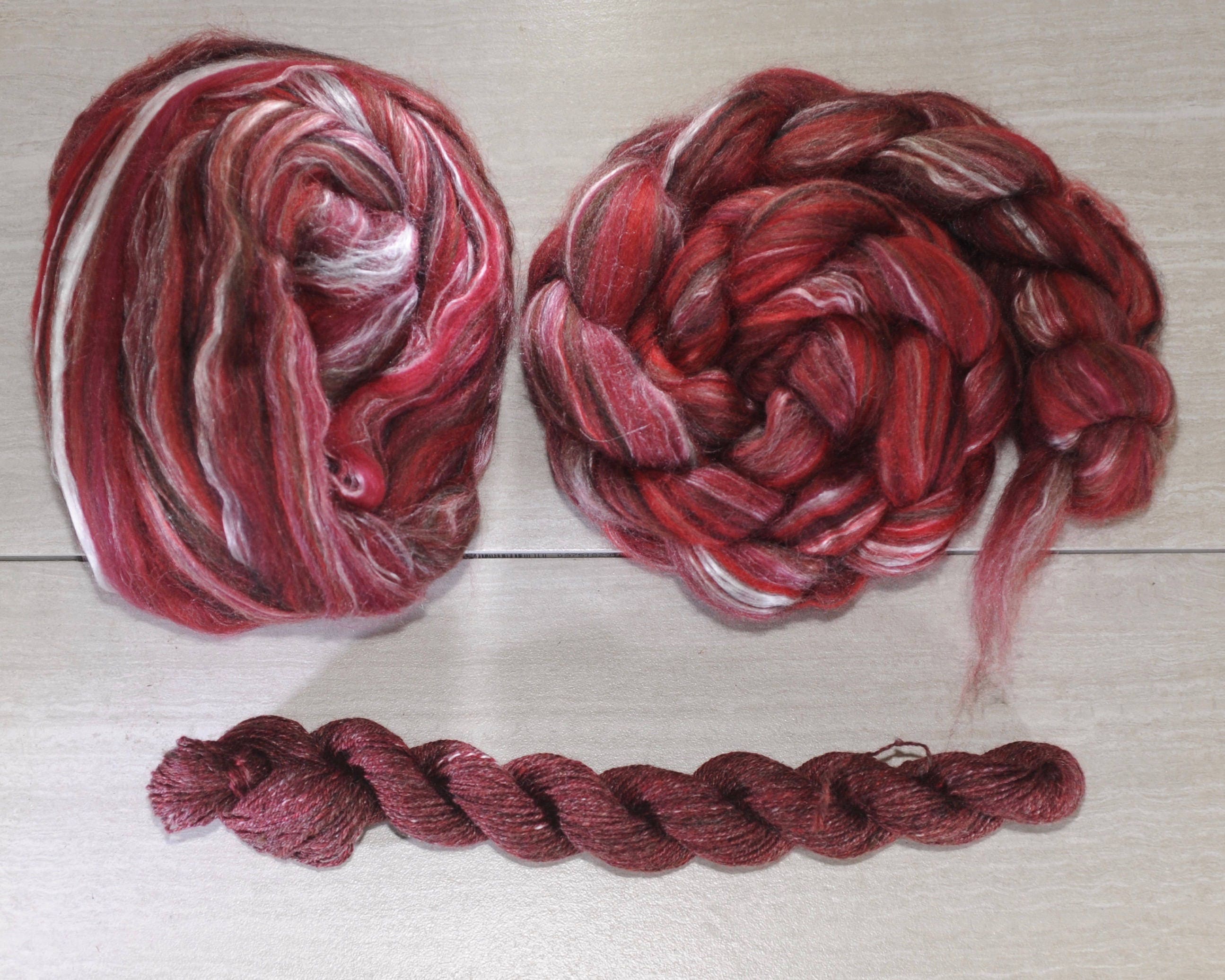 Garnet Bfl Merino Silk Signature Blend - 4 Oz