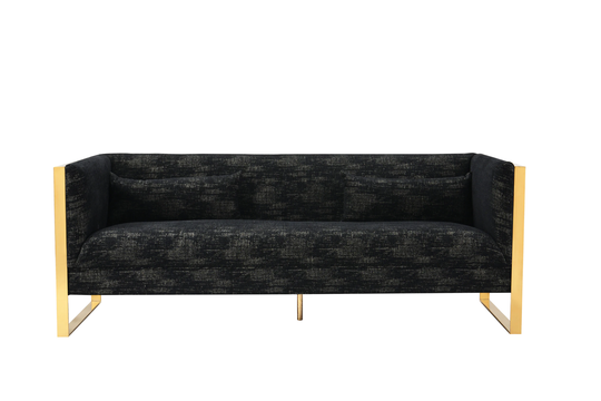 Chic Home Design Louvre Modern Black Polyester/Blend Sofa | FSA9122-LW
