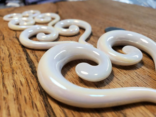 Pearlescent Spirals | Pair Gauged Acrylic Earring Hangers