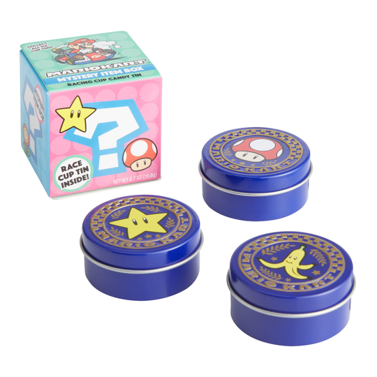 Mario Kart Mystery Box Racing Cup Candy Tin Set of 9 by World Market