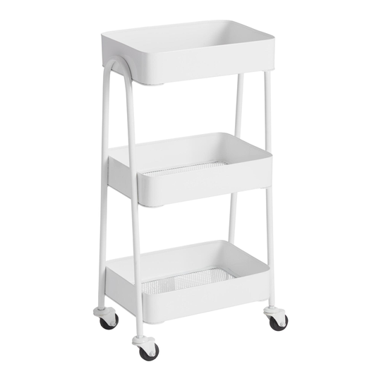 White Metal Wilson Rolling Cart by World Market
