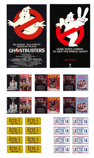 125 Scale Model Miniature Ghostbusters Movie Posters License Plates Magazines Set