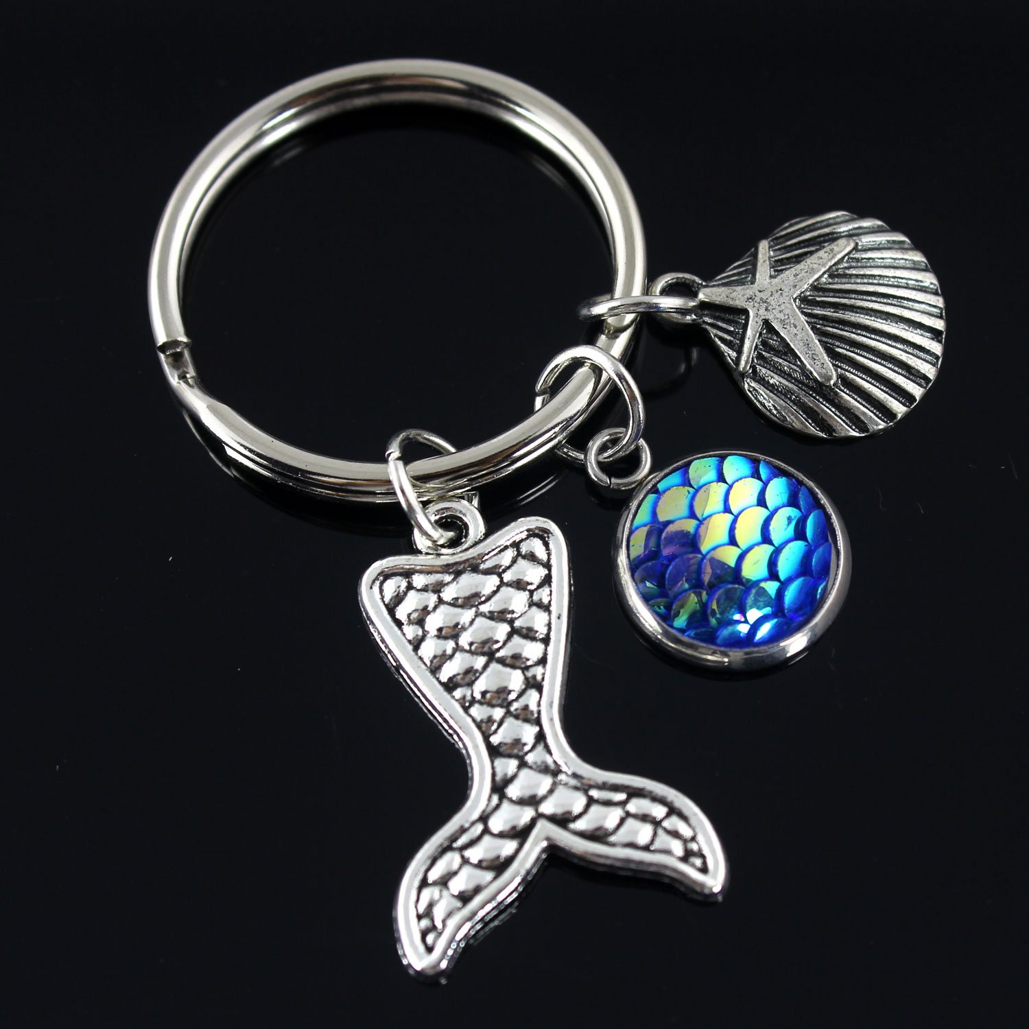 Fish Tail Keychain, Whale Tail Charm, Mermaid Charm, Shell Keychain , Mermaid Keychain, Sea Life Jewelry