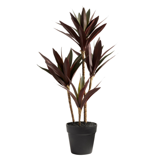 Faux Yucca Plant in Rustic Pot: Multi - Plastic by World Market