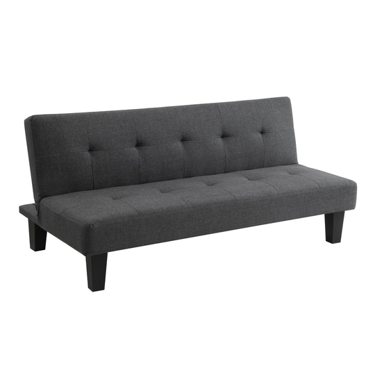 Charcoal Tufted Burns Convertible Sofa Lounger: Gray by World Market