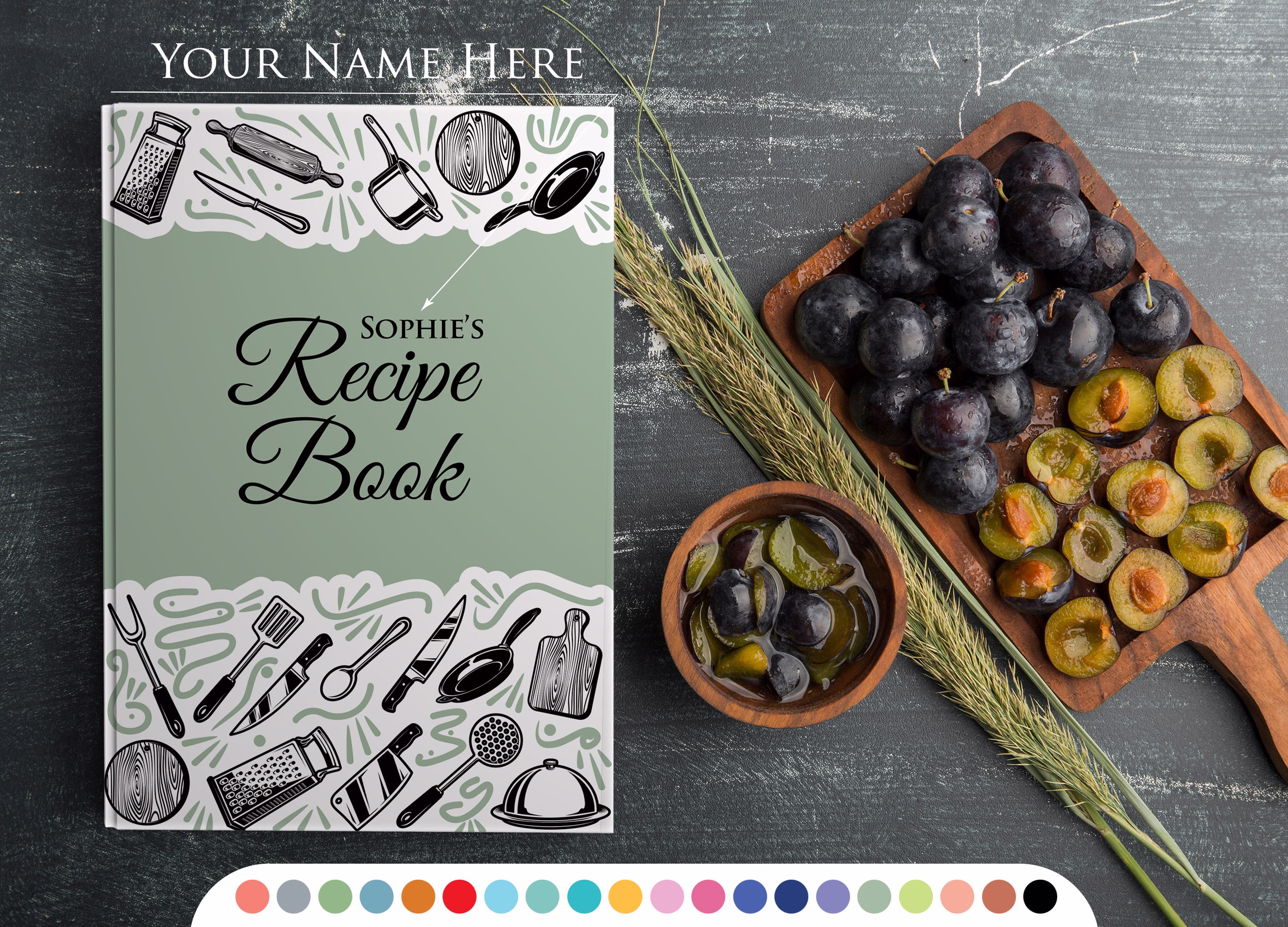Write Your Own 228 Recipes Personalized Recipe Book With Measurement Page. Custom Gift For Birthday, Mom & Dad. Hard-Soft Covers