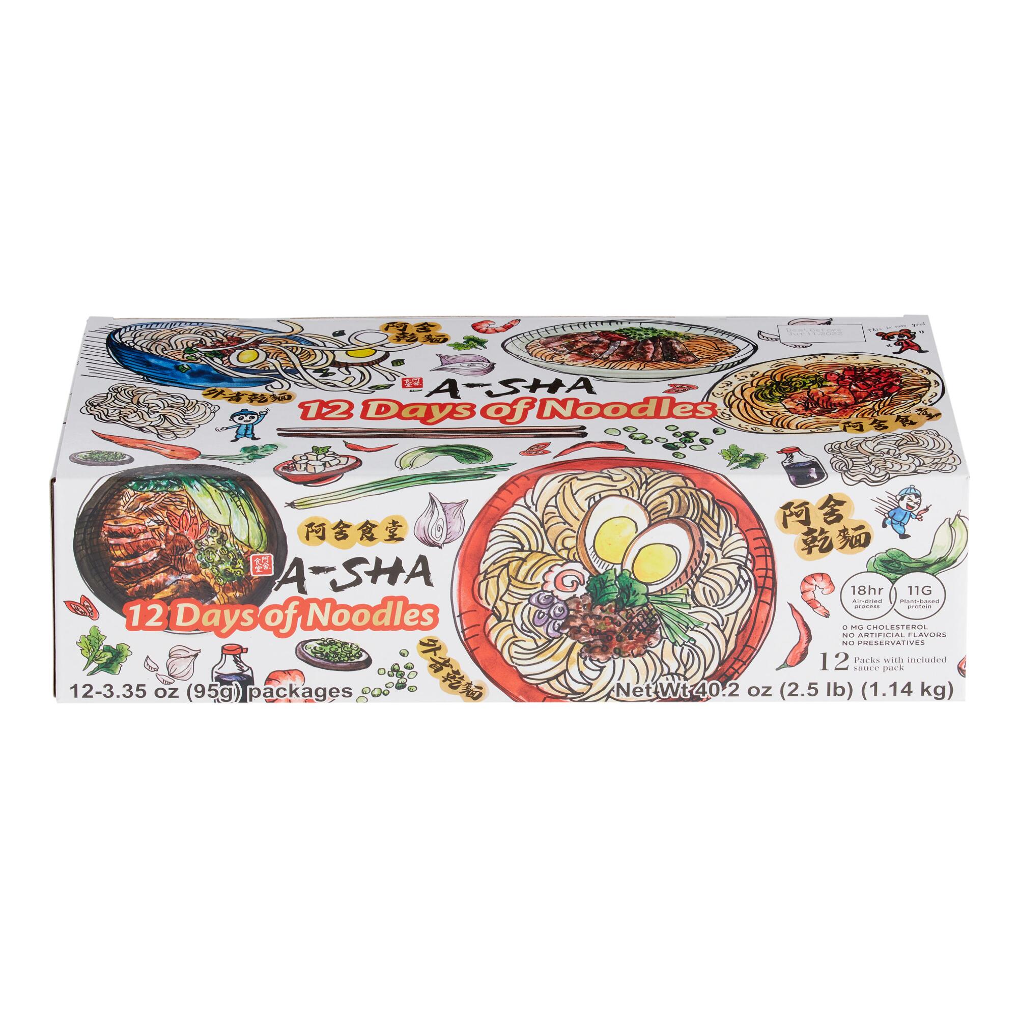 A-Sha 12 Days of Noodles Mandarin Style Variety 12 Pack by World Market