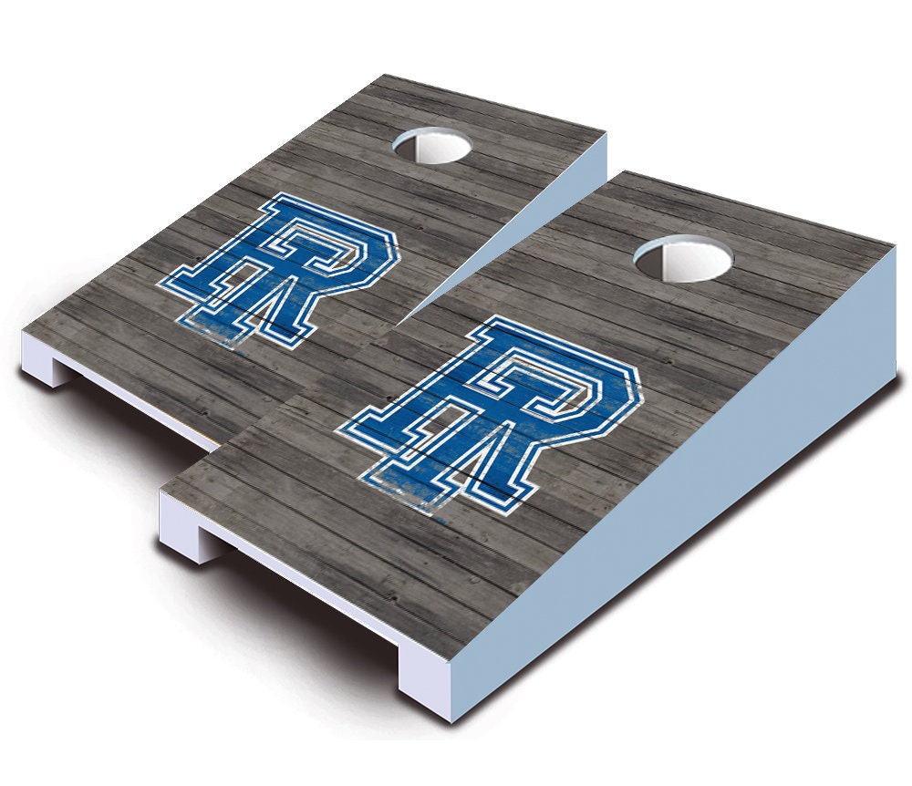 Officially Licensed Rhode Island Rams Distressed Tabletop Cornhole Set With Bag-Desktop Cornhole-Mini Toss-Corn Toss-Mini