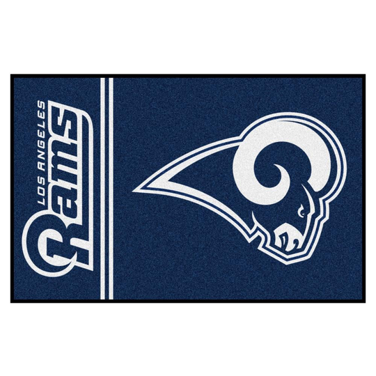 FANMATS Los Angeles Rams 1-1/2-ft x 2-1/2-ft Navy Rectangular Indoor Decorative Sports Door Mat in Blue | 8254