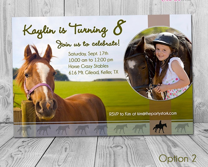 Horse Invitations, Party Printable Birthday Invitations