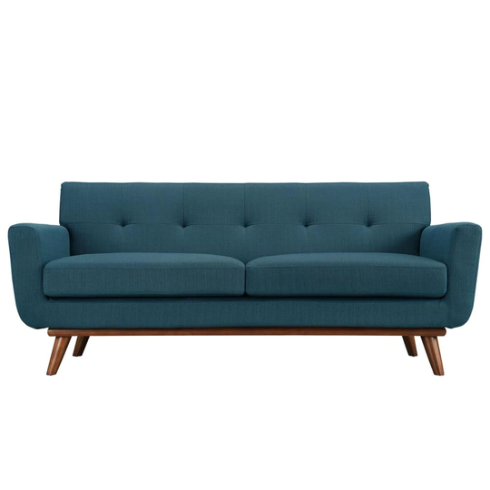 Modway Engage Midcentury Azure Polyester/Blend Loveseat in Blue | EEI-1179-AZU