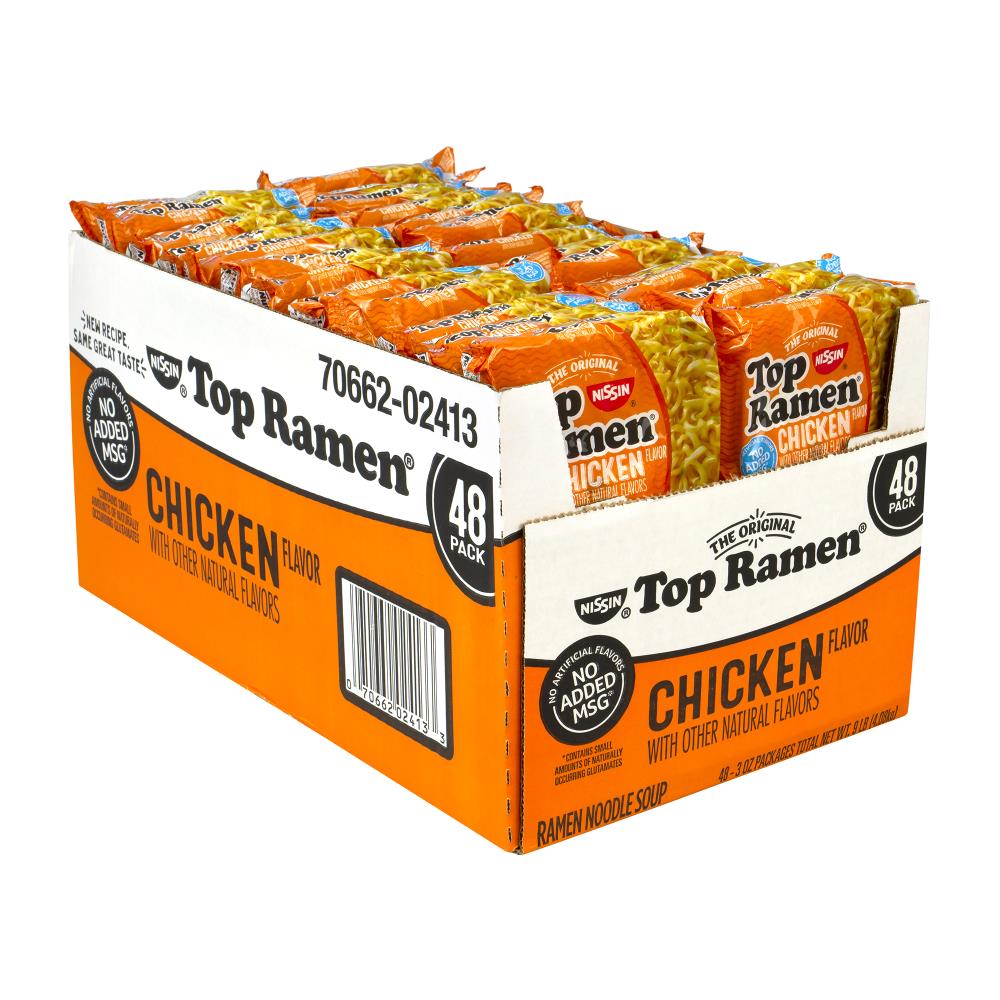 Nissin Nissin Top Ramen Chicken Ramen Noodle Soup, 3 oz, 48 | 220-00738