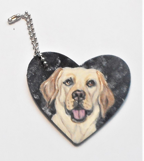 Labrador Retriever Dog Portrait Keychain Hand Painted