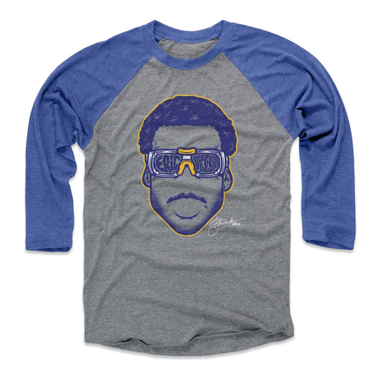 Eric Dickerson Men's Baseball T Shirt Los Angeles Throwbacks R Player Silhouette Wht