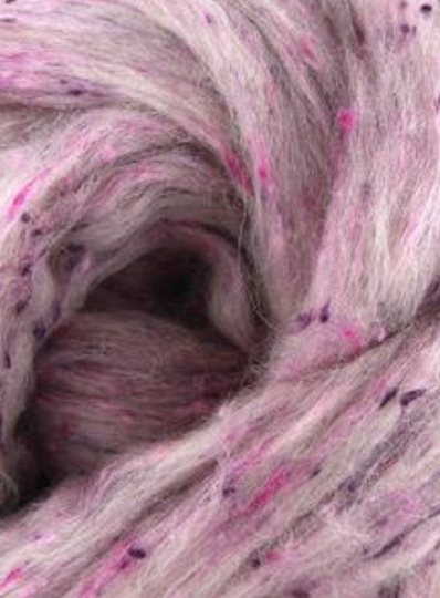 4 Oz Pink Tweed Blend, South American Wool, Spinning Fiber, Combed Top, Roving