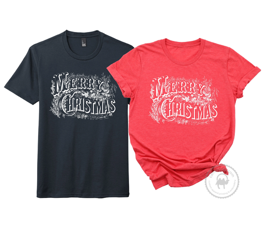 Merry Christmas Shirt Vintage Design Family Coordinating Shirts Matching Retro